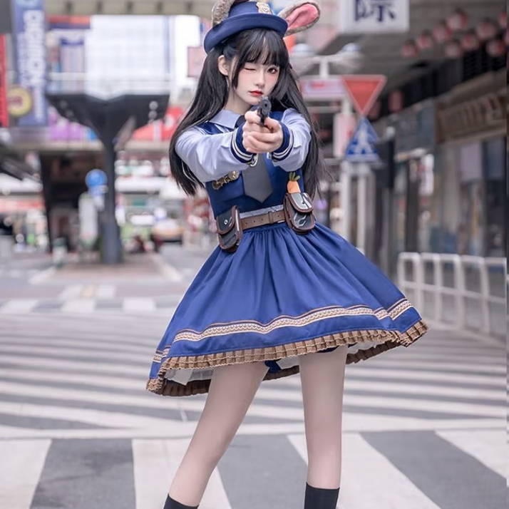 红同成人兔子警官洛丽塔朱迪cos服学生漫展二次卡通角色
