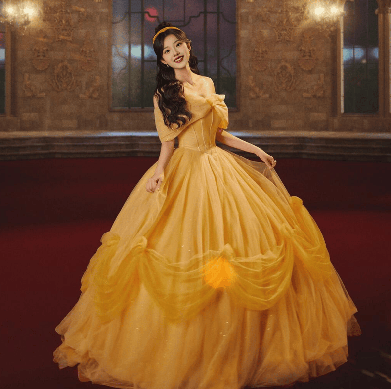 迪士尼在逃公主裙高级感成人礼生日礼服艺考演出服