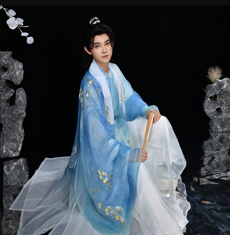 【如梦霓裳丨松凌】明制汉服男装道袍古风刺绣夏季