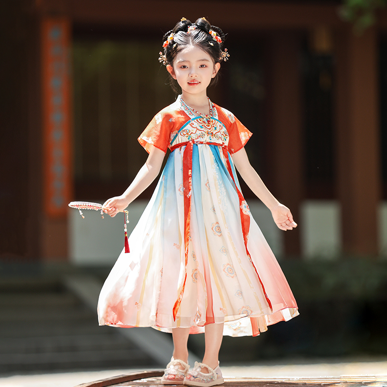 儿童汉服2025夏季薄款古风襦裙女孩中国风